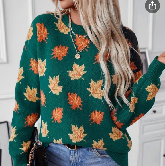 NEW The Big Fall Leaf Cozy Sweater - Picture 5 of 6